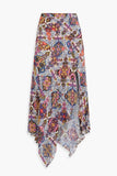 VERONICA BEARD MAC PAISLEY PRINT CREPE MIDI SKIRT - 10