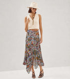 VERONICA BEARD MAC PAISLEY PRINT CREPE MIDI SKIRT - 10