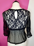 FREE PEOPLE ROMANTIC SWEET LACE TOP - XS
