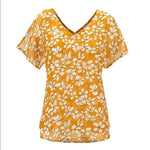 CABI THRIVE CHIFFON BUTTERSCOTCH TOP - S