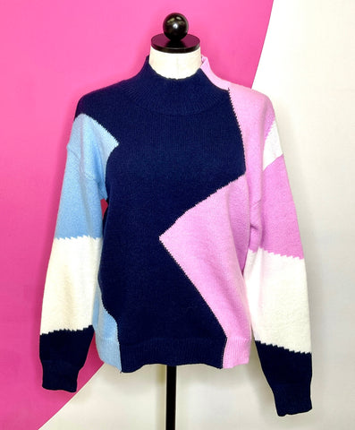 COLORBLOCK NEW ZIG ZAG SWEATER - ALL SIZES