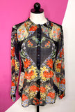 CABI AMOUR HEART FLORAL BLOUSE -  XS