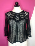 FREE PEOPLE ROMANTIC SWEET LACE TOP - XS