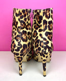 LEOPARD PRINT HEELED BOOTIES - 39 (8-9)