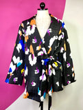 IC BY CONNIE K FLORAL TIE SIDE JACKET - 2X