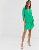 VERO MODA RENE HOLLY GREEN DRESS - M