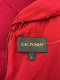 ZAC POSEN RED PIQUE RUNWAY DRESS - 8