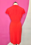 PAULE KA PARIS CORAL BUTTON CENTER TWIST DRESS - M