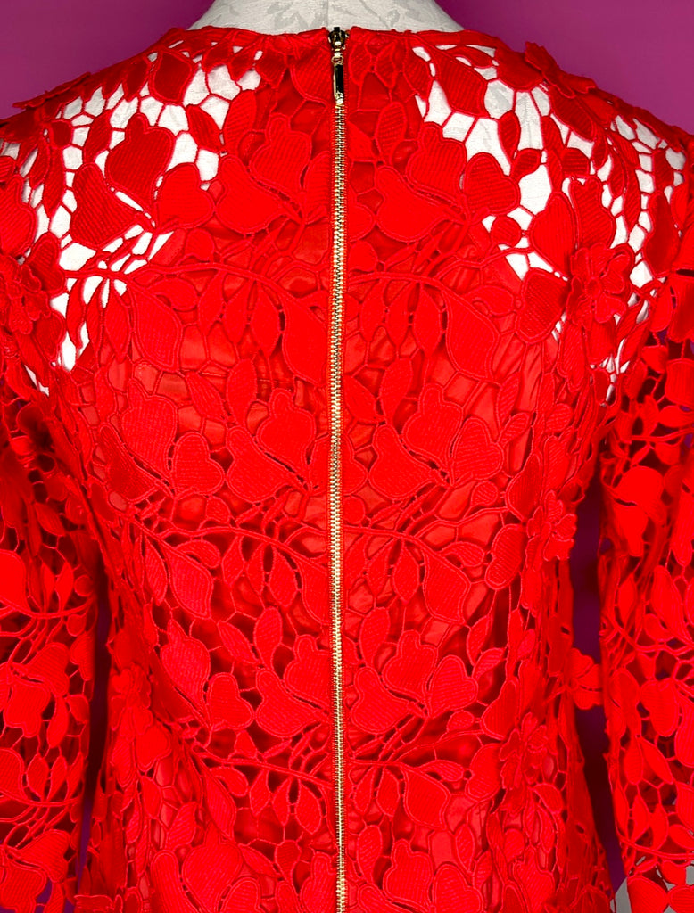 trina turk red lace dress NWT trina Trina Turk Dark Red Lace Lovey Jacquard Lace Mini Dress 4