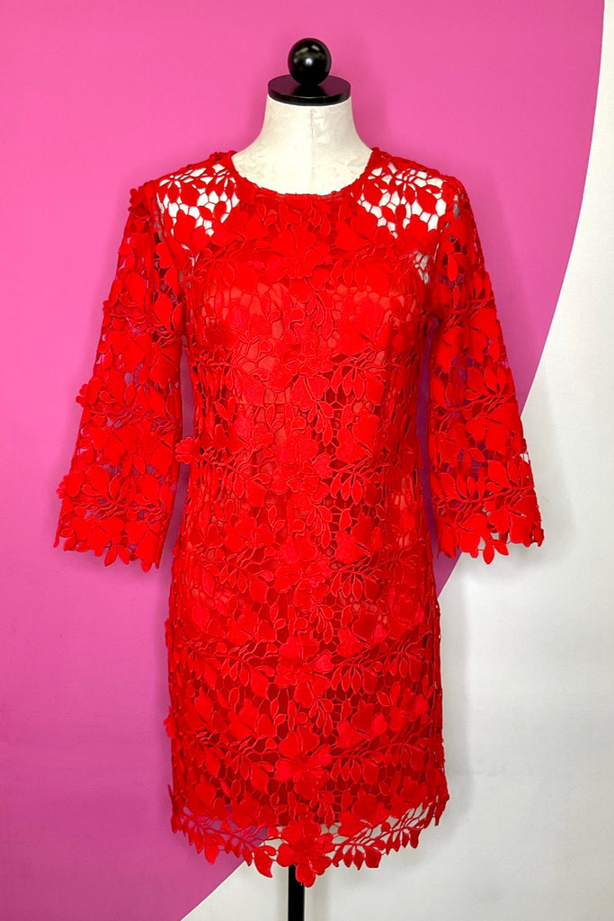TRINA TURK ROWEN RED LACE DRESS - 2 UpScaleIT TRINA TURK ROWEN RED LACE DRESS - 2 UpScaleIT