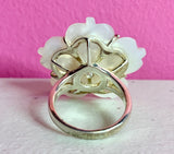MOTHER OF PEARL FLORAL RING