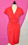 PAULE KA PARIS CORAL BUTTON CENTER TWIST DRESS - M